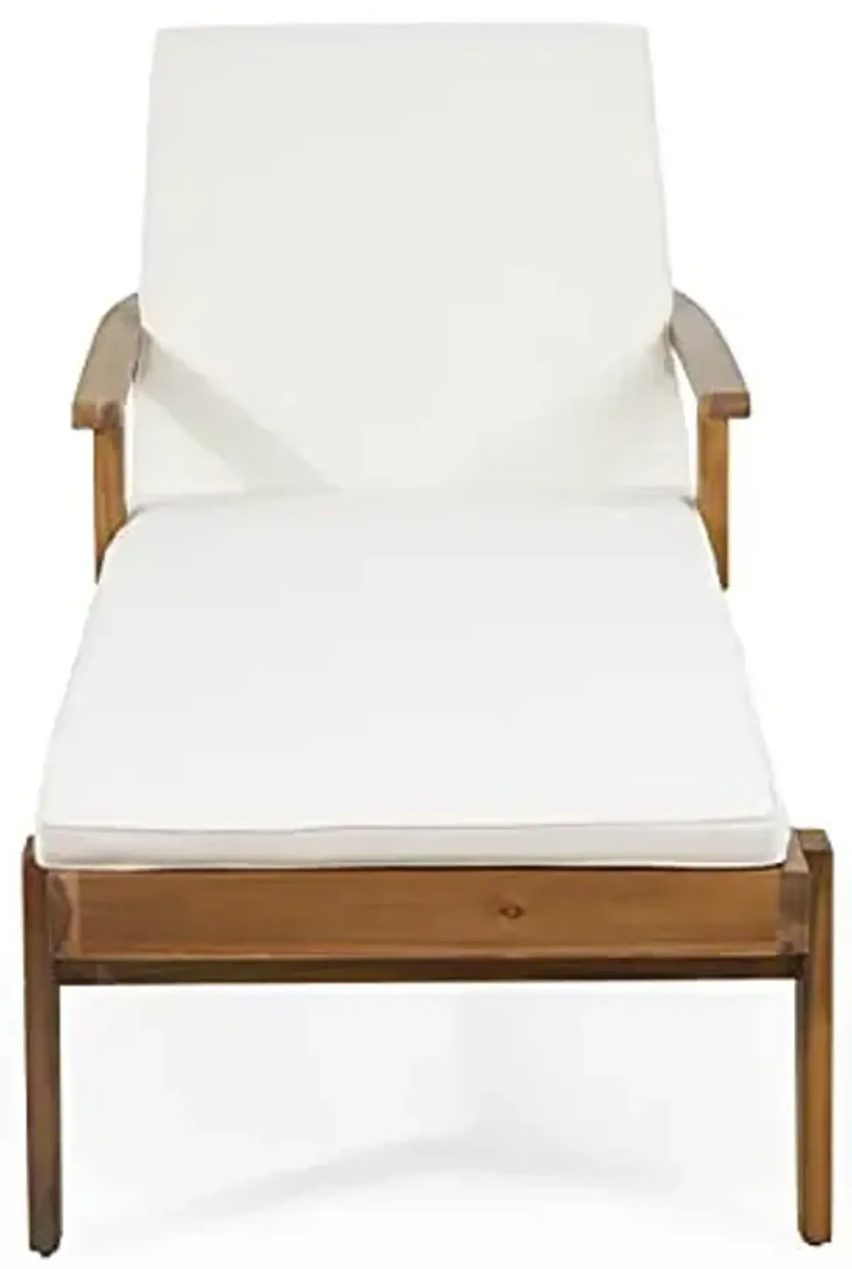 Christopher Knight Home Jason Outdoor Chaise Lounge with Water Resistant Cushion - Acacia Wood - Teak/Cream