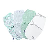 Delta Children Little Lambs Adjustable Swaddle Wrap, Cotton, Size Fits Babies 0-3 Months/4-7 lbs, Unisex, Extra Small, Pack of 4