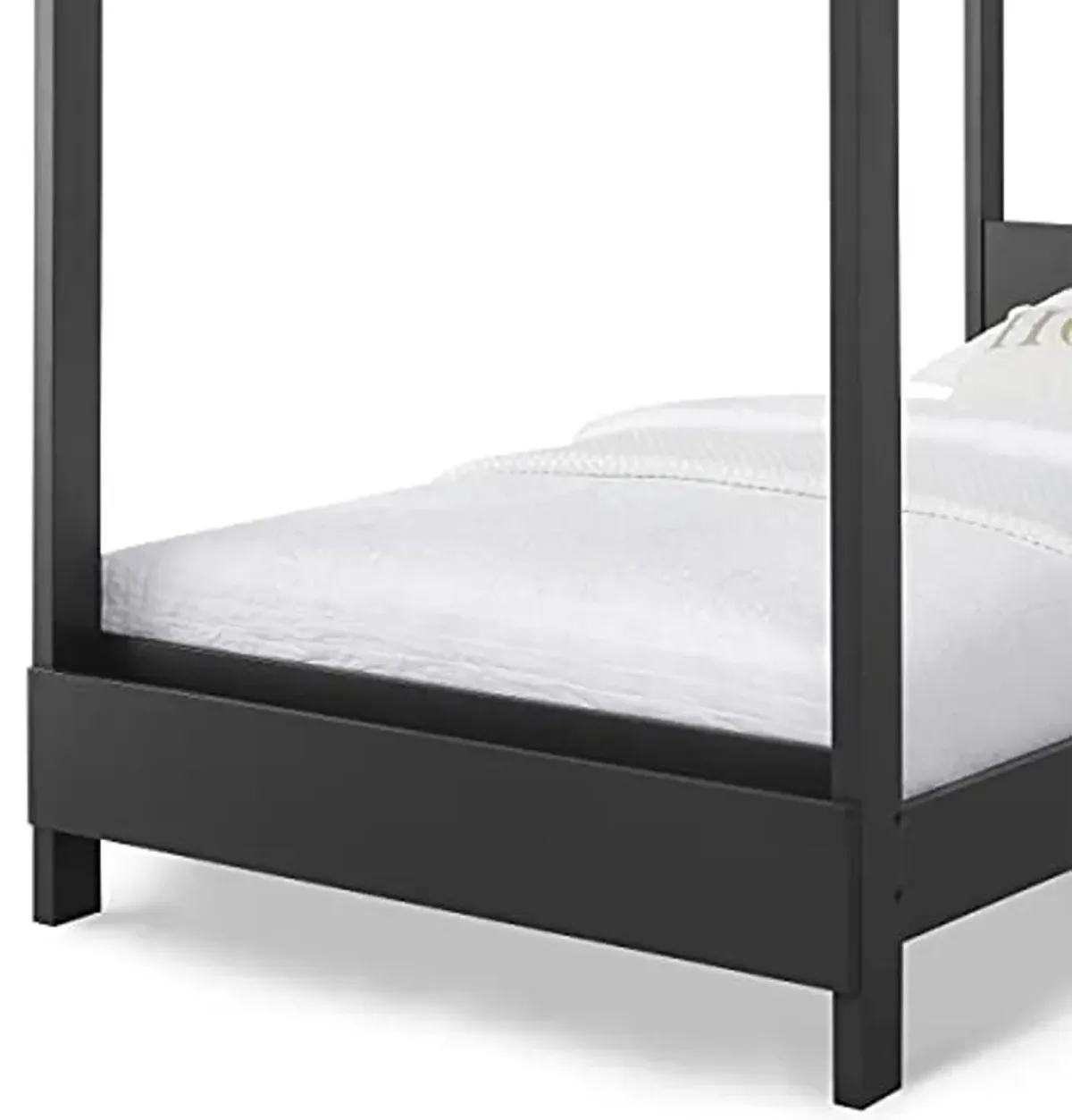 Delta Children Poppy House Wood Twin Bed, Platform Bed - No Box Spring Needed, Midnight Grey