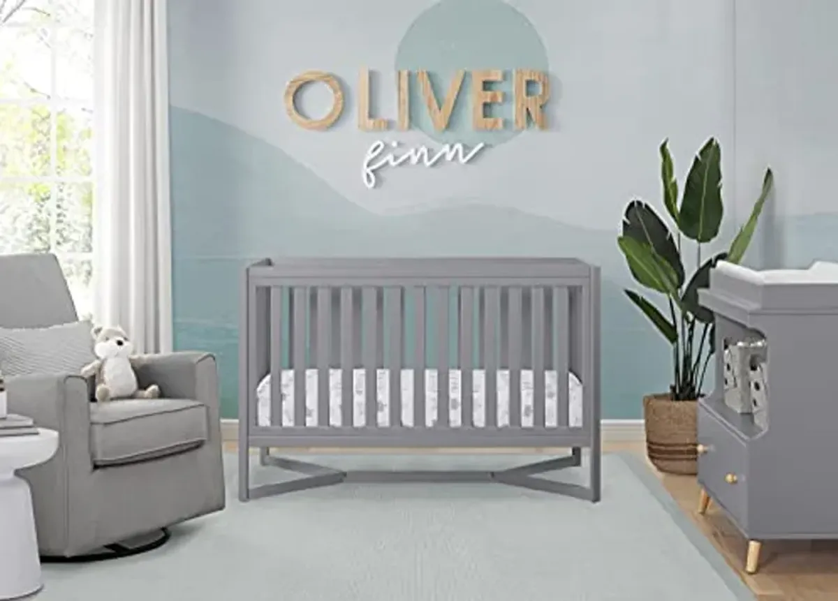 Delta Children Tribeca 4-in-1 Baby Convertible Crib, Grey