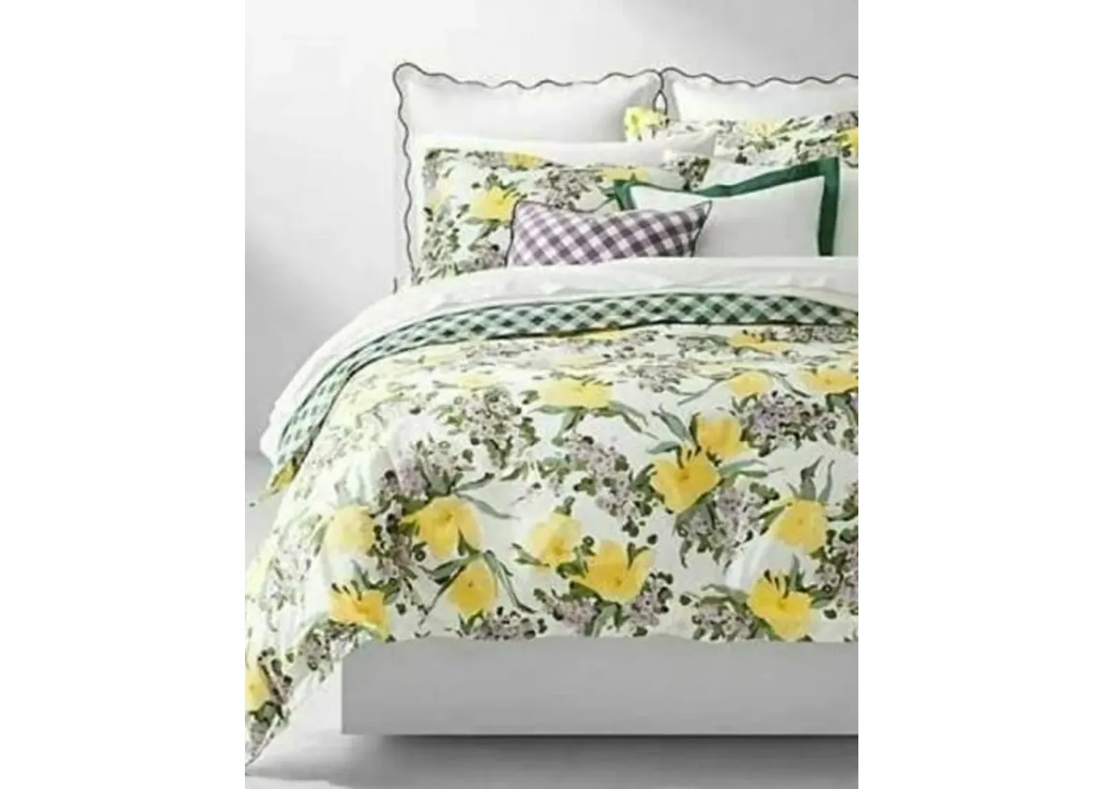 Lauren Marabella King Size Duvet Cover Set - Yellow Purple Floral (3-pc Set)