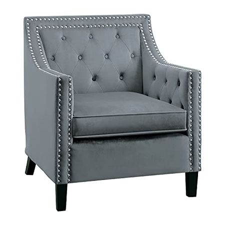 Lexicon Portola Velvet Accent Chair, Gray