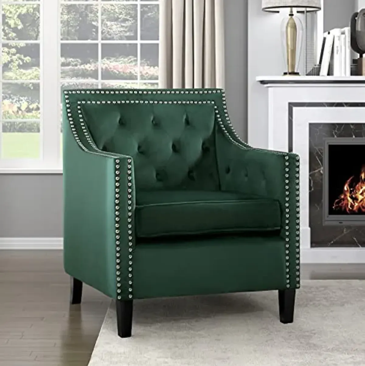 Lexicon Portola Velvet Accent Chair, Green