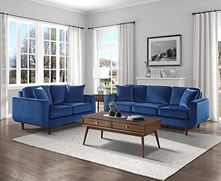 Lexicon Mapleton 2-Piece Living Room Set, Navy Blue