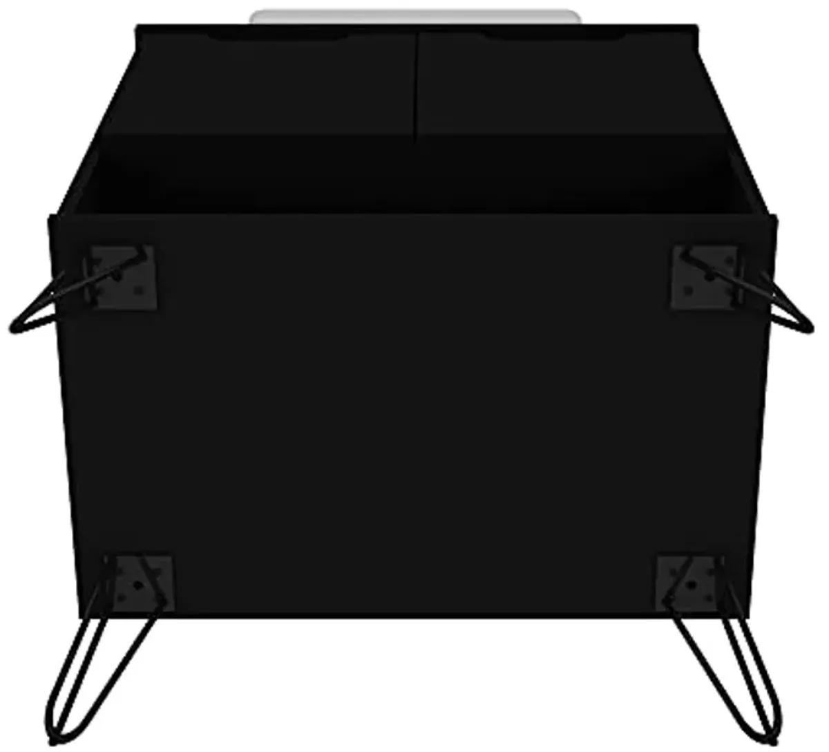 Manhattan Comfort Rockefeller Mid Century Modern Bathroom Vanity Sink, 26.38", Large, Black