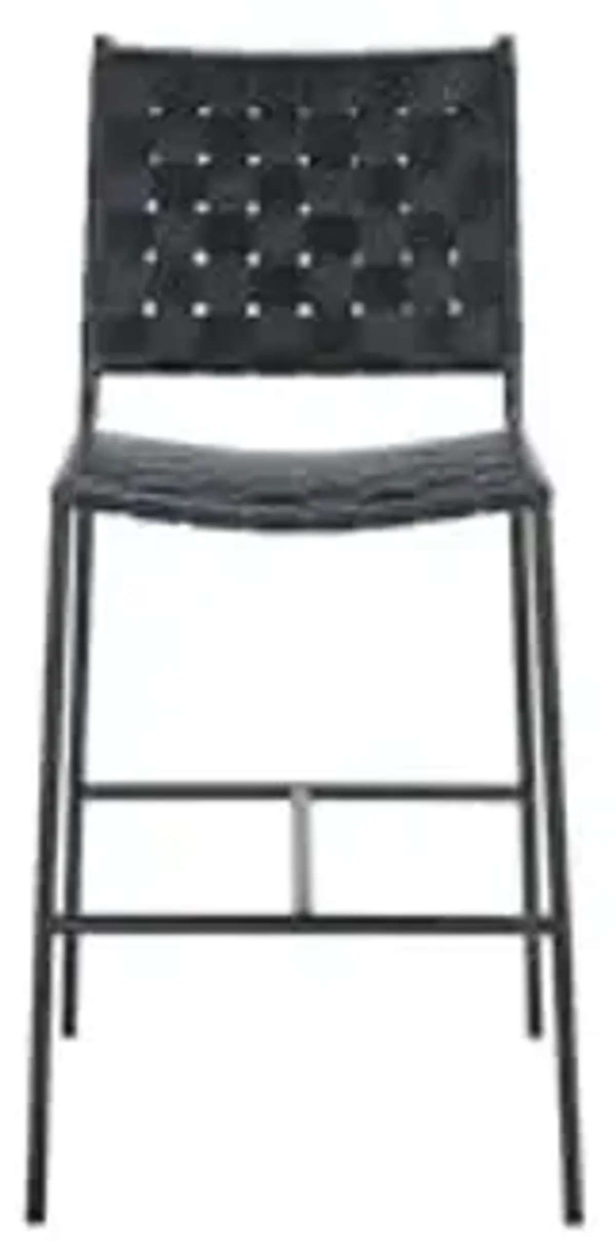 SAFAVIEH Home Collection Olenna Black Woven Leather 26-inch Kitchen Breakfast Nook Island Dining Pub Counter Stool (Fully Assembled)