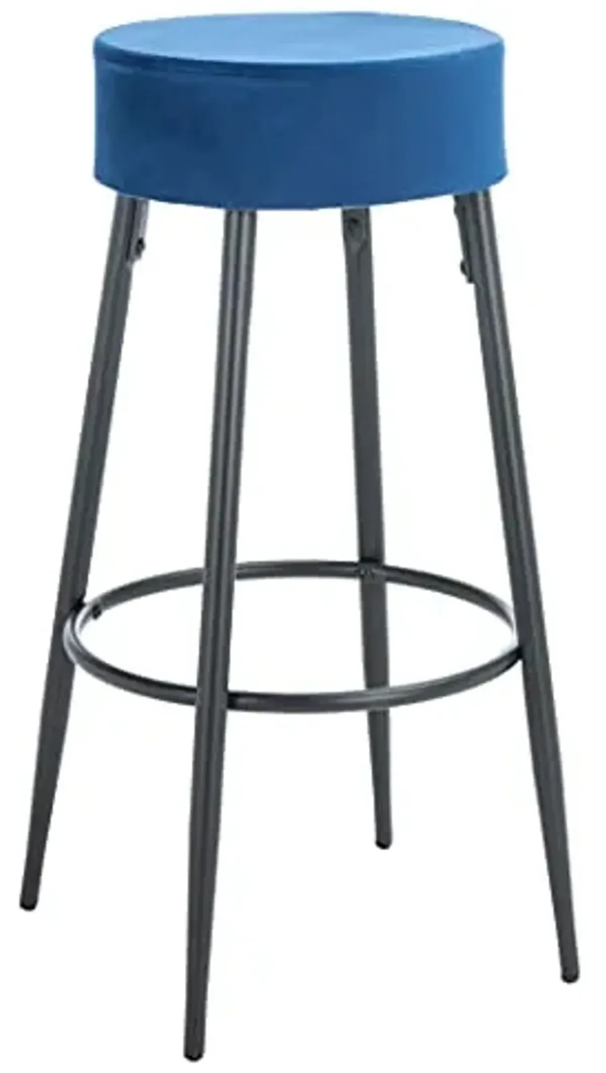 SAFAVIEH Home Collection Bohden Navy Velvet/Black 24-inch Round Kitchen Breakfast Nook Island Dining Pub Bar Stool