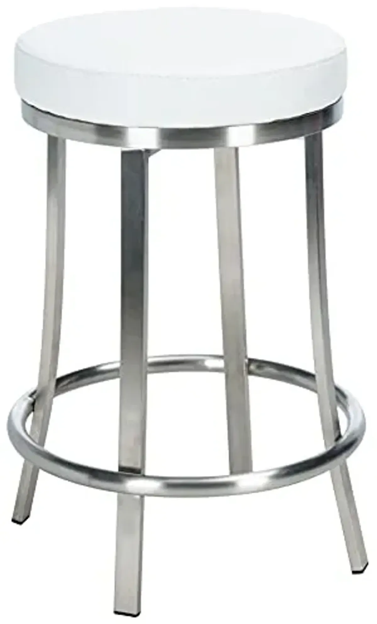 SAFAVIEH Home Collection Obito White Faux Leather 26-inch Swivel Kitchen Breakfast Nook Island Dining Pub Counter Stool