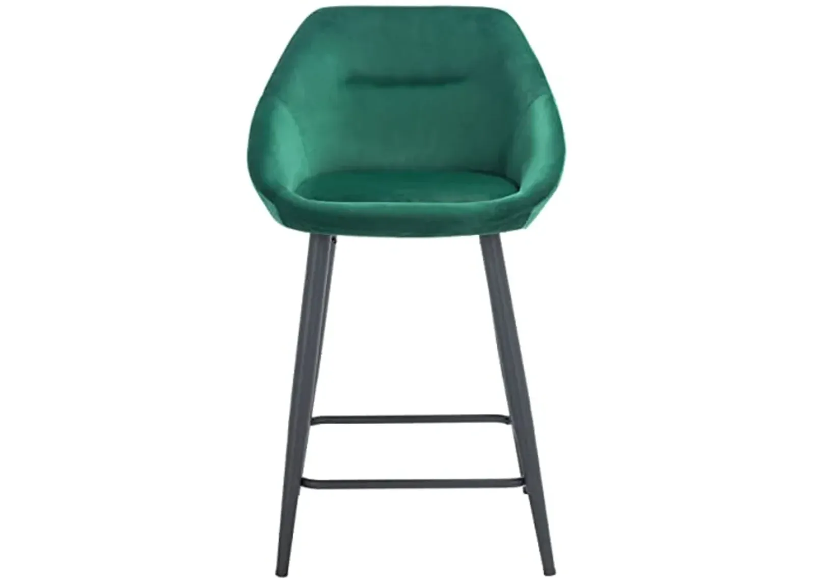 SAFAVIEH Home Collection Zorica Emerald Green Velvet/Black 25-inch Kitchen Breakfast Nook Island Dining Pub Counter Stool