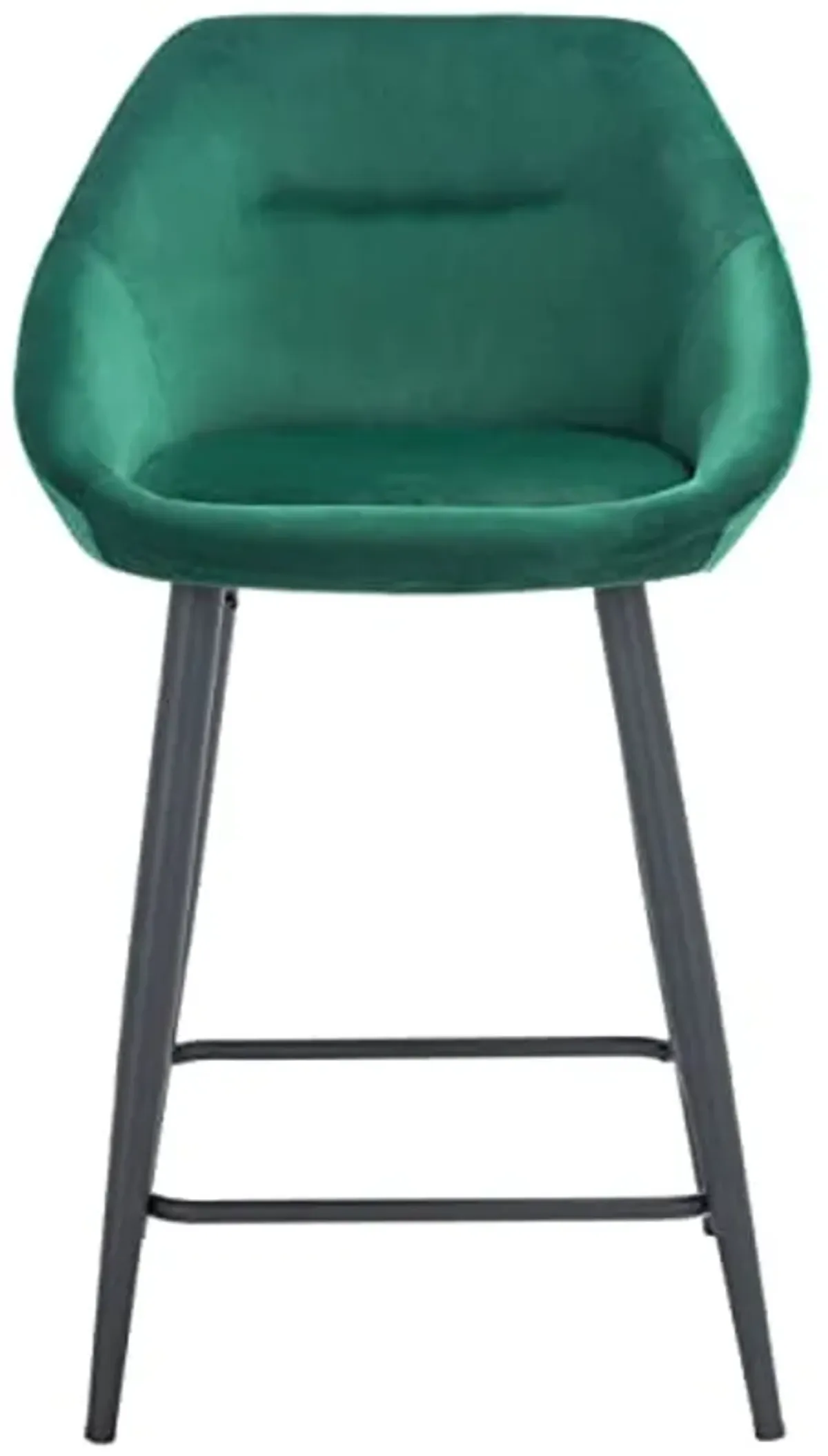 SAFAVIEH Home Collection Zorica Emerald Green Velvet/Black 25-inch Kitchen Breakfast Nook Island Dining Pub Counter Stool