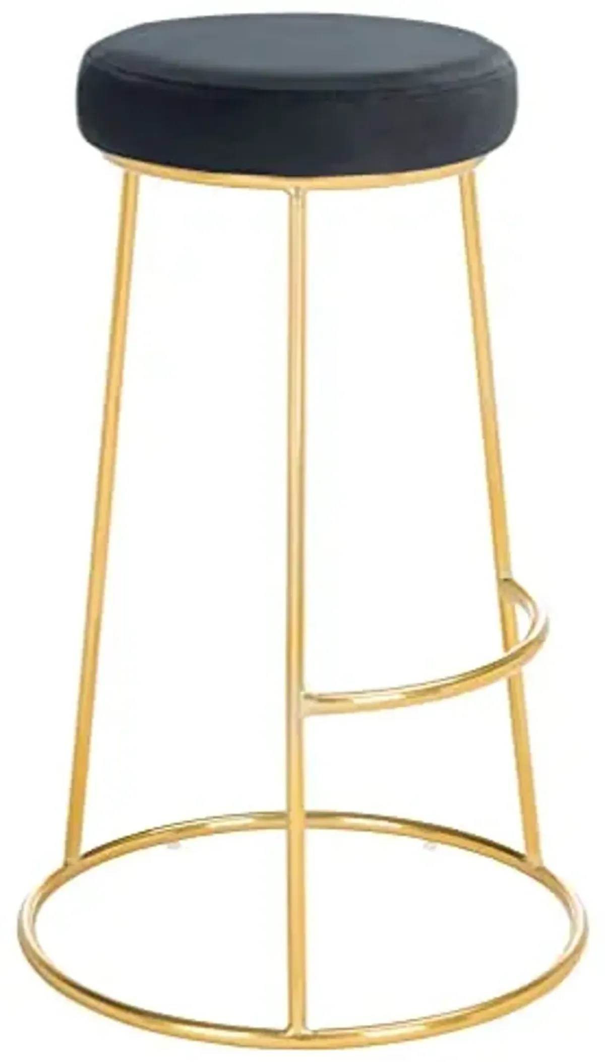 SAFAVIEH Home Collection Sabina Black Velvet/Gold 29-inch Round Kitchen Breakfast Nook Dining Pub Bar Stool