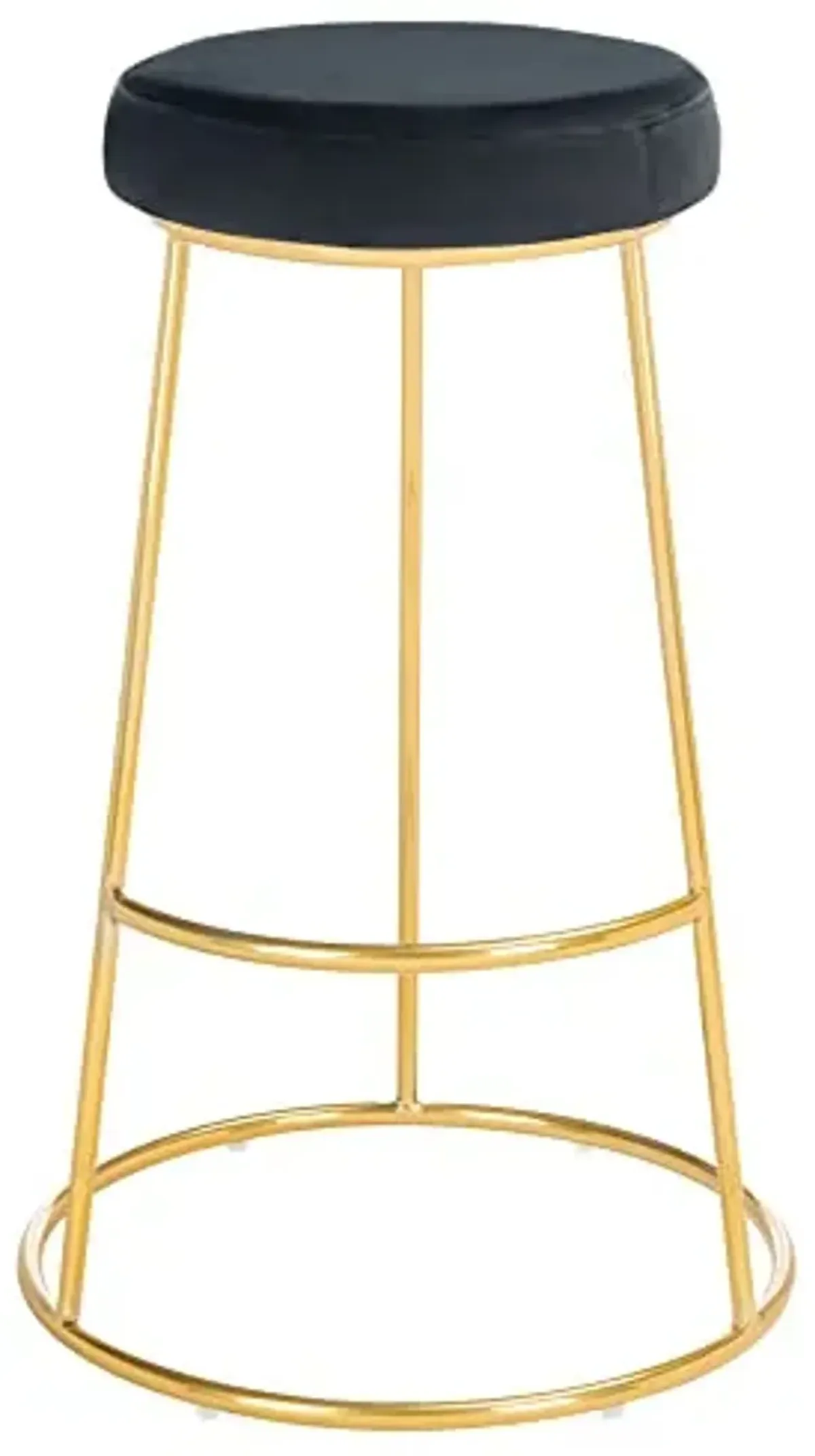 SAFAVIEH Home Collection Sabina Black Velvet/Gold 29-inch Round Kitchen Breakfast Nook Dining Pub Bar Stool