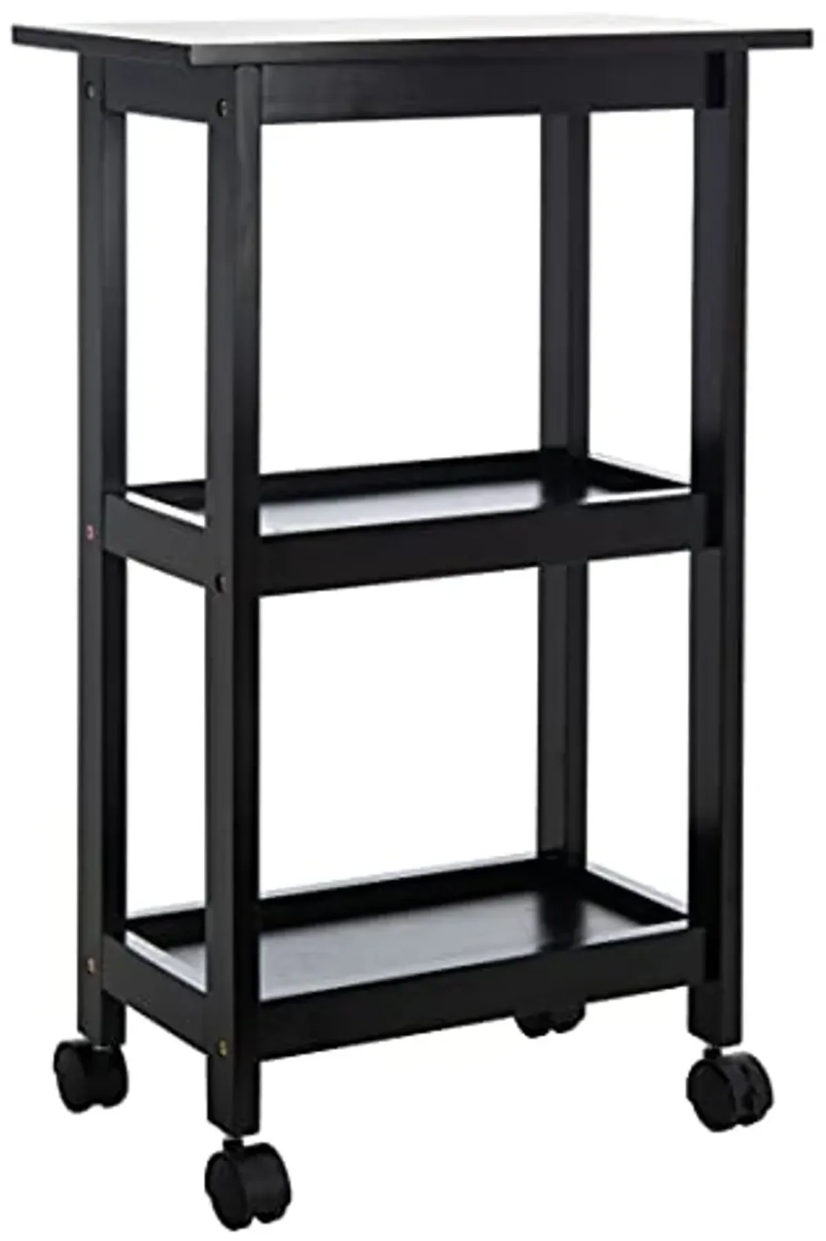 SAFAVIEH Home Collection Bevin 2-Shelf Storage Dining Room Bar Trolley Kitchen Cart with Wheels KCH1400A, 0, Black