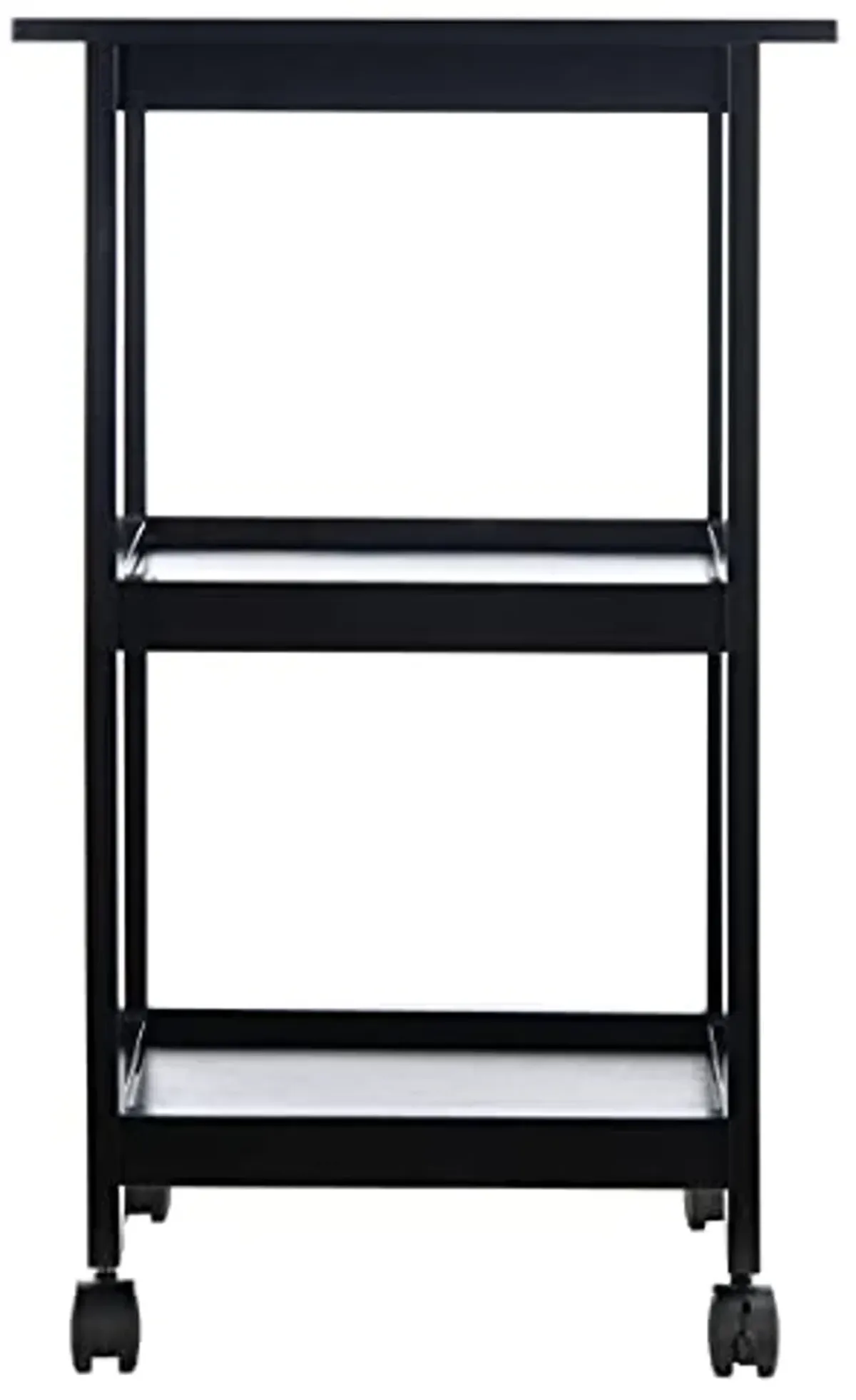 SAFAVIEH Home Collection Bevin 2-Shelf Storage Dining Room Bar Trolley Kitchen Cart with Wheels KCH1400A, 0, Black