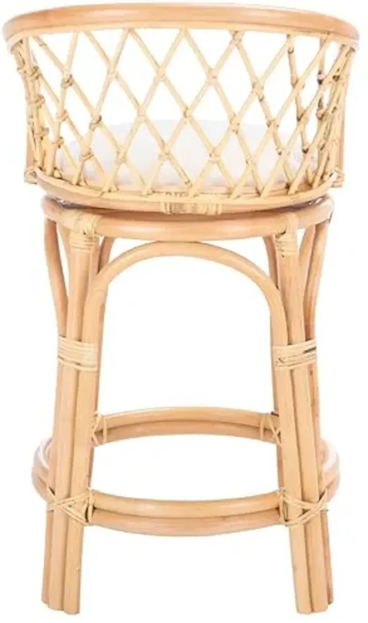 Safavieh Home Collection Yuta Natural Rattan/White Cushion 24-inch Kitchen Breakfast Nook Island Dining Pub Counter Stool (Fully Assembled)