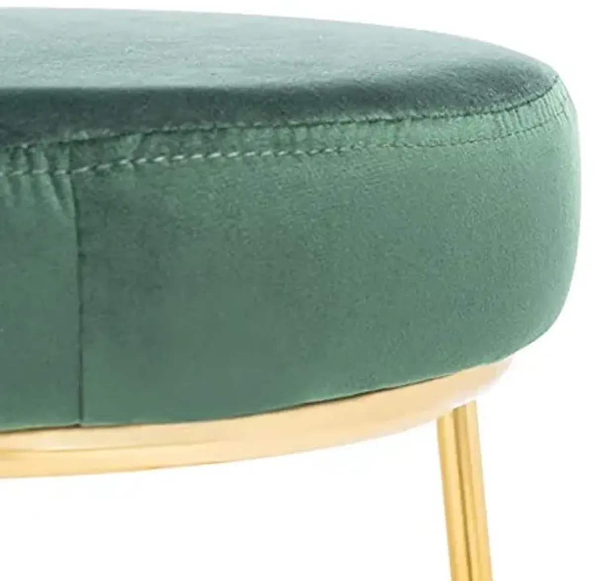 SAFAVIEH Home Collection Sabina Malachite Green Velvet/Gold 29-inch Round Kitchen Breakfast Nook Dining Pub Bar Stool