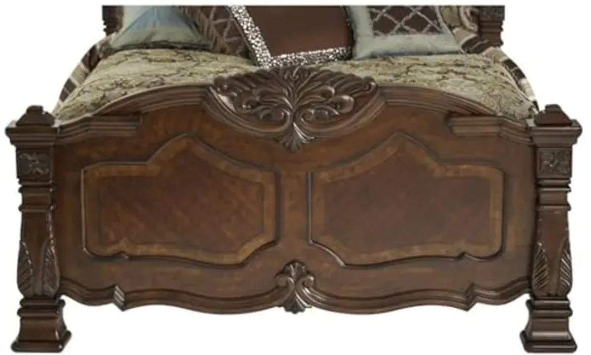 Michael Amini Windsor Court - Cal King Mansion Bed - Vintage Fruitwood