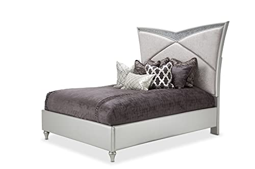 Michael Amini Melrose Plaza - 3 Piece Upholstered Cal King Bed - Dove
