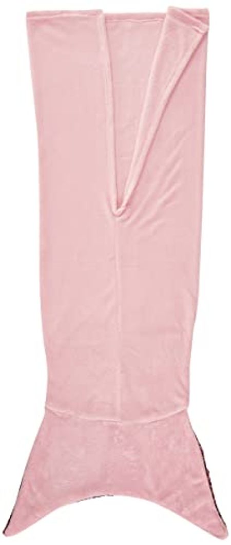 Heritage Kids Royal Plush Wearable Mermaid Tail Sequin Throw Blanket, Pink and Gold, 18"x52"