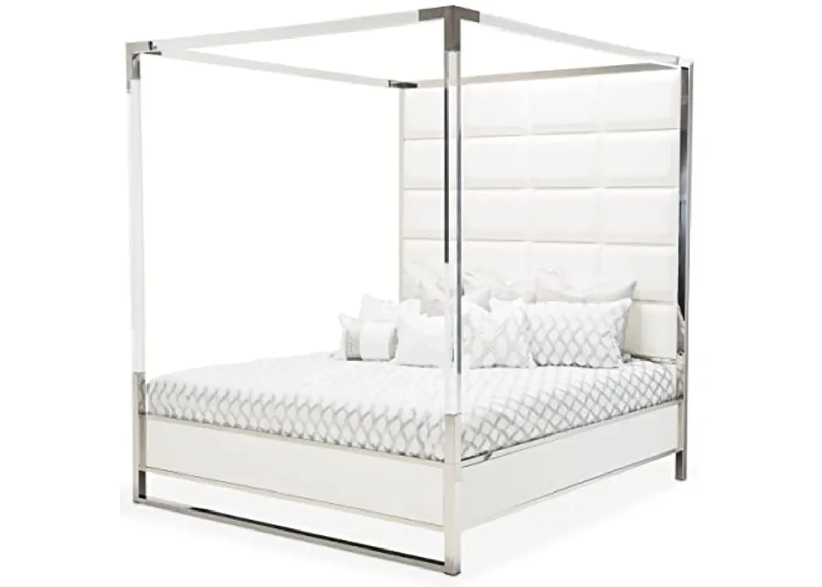 Michael Amini State St. - Cal King Metal Bed - White