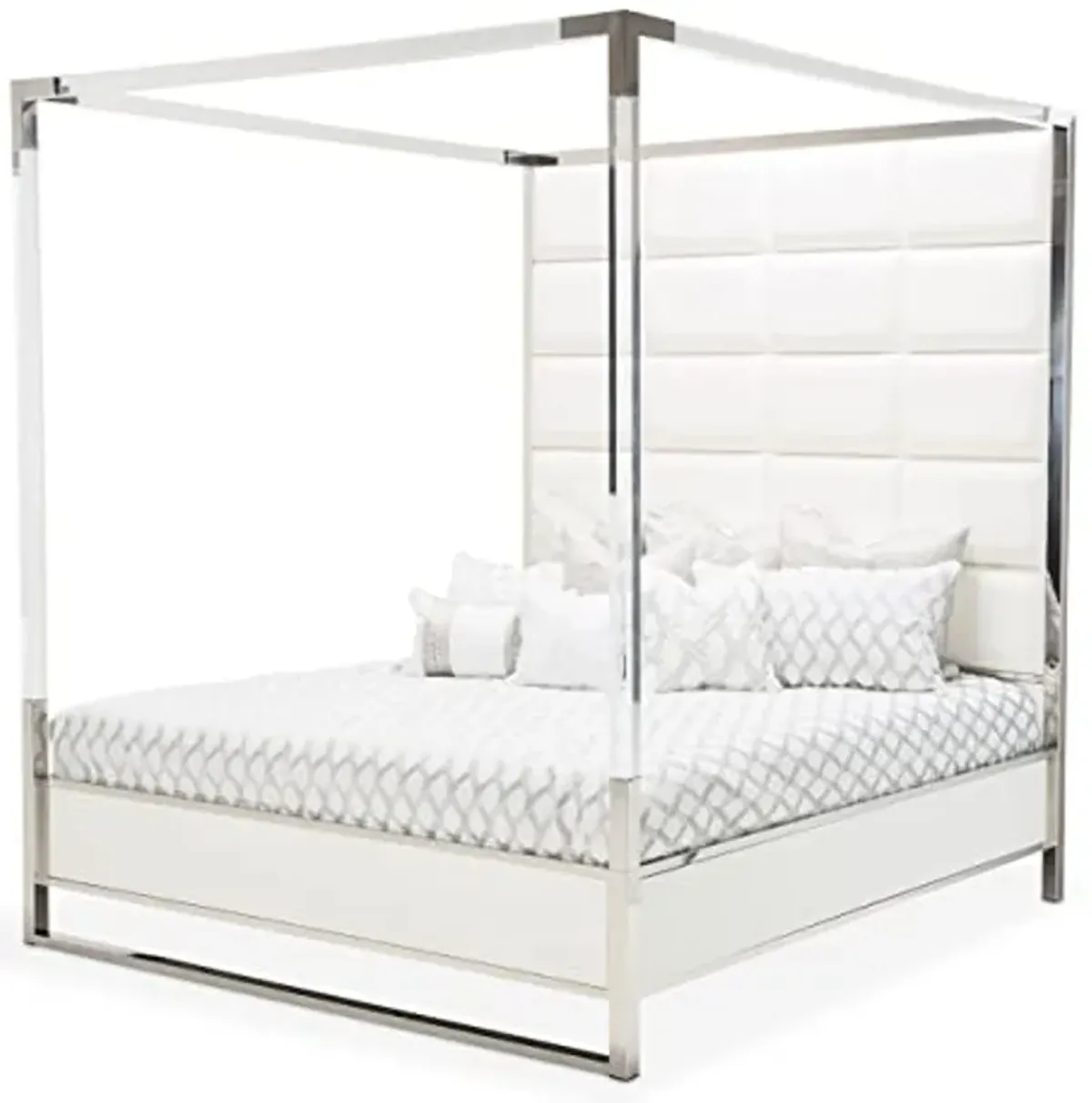 Michael Amini State St. - Cal King Metal Bed - White