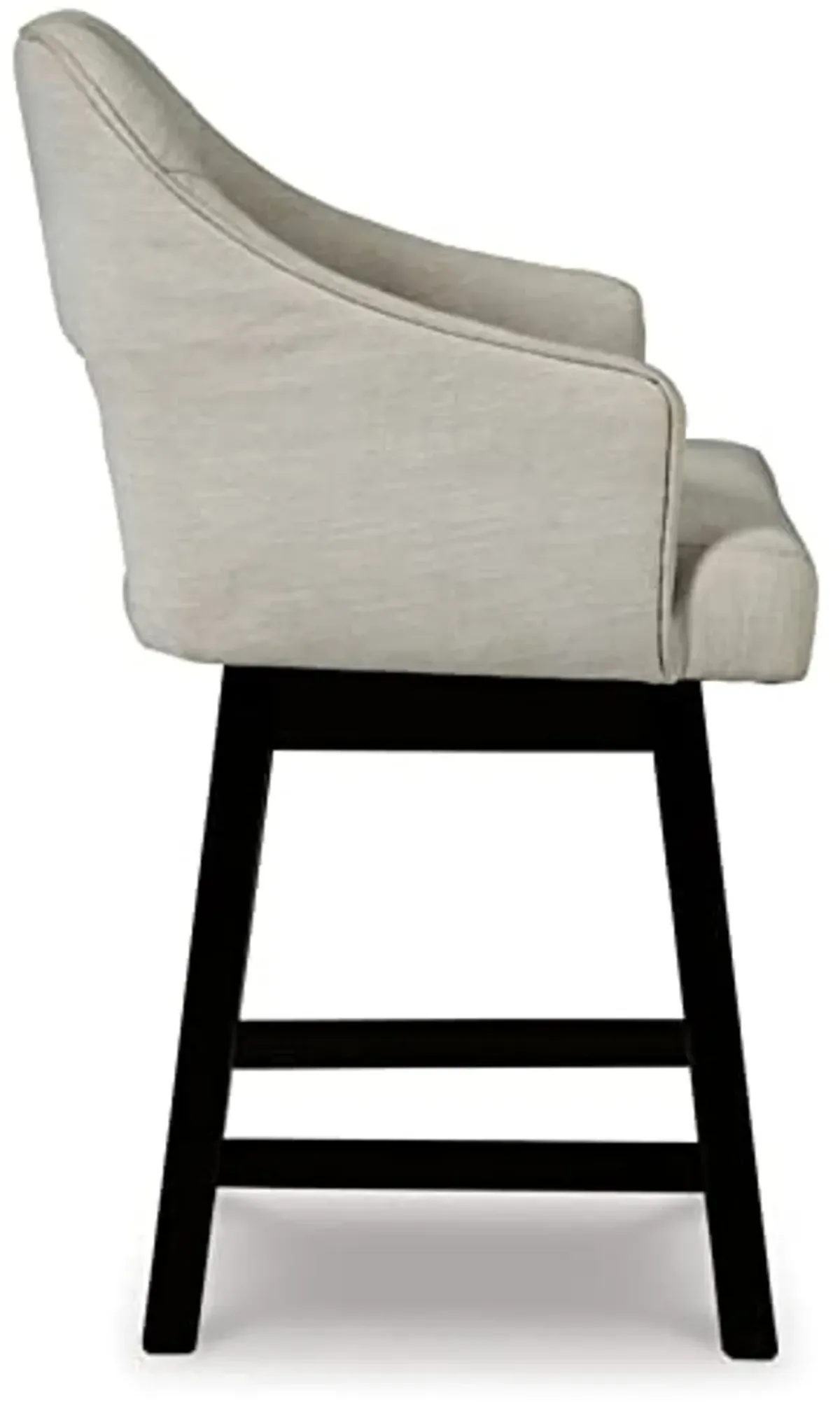 Signature Design by Ashley Tallenger 25" Upholstered Swivel Counter Height Bar Stool, 2 Count, Beige & Dark Brown