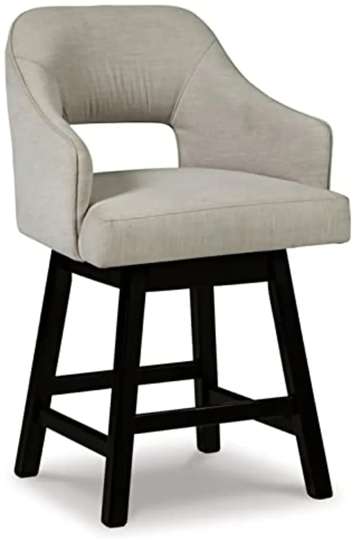 Signature Design by Ashley Tallenger 25" Upholstered Swivel Counter Height Bar Stool, 2 Count, Beige & Dark Brown