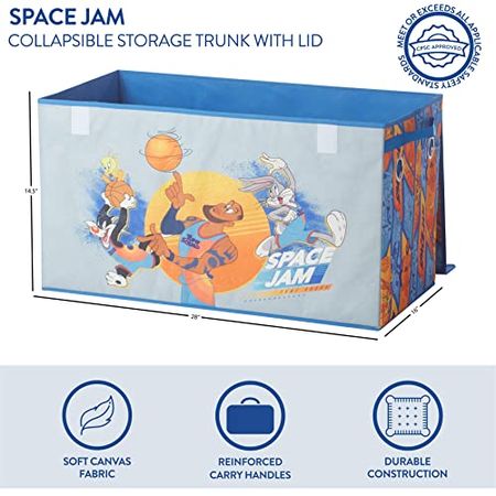 Idea Nuova Space JAM: A New Legacy Collapsible Toy Storage Trunk with Lid, 28" W x 16" D x 14.5" H