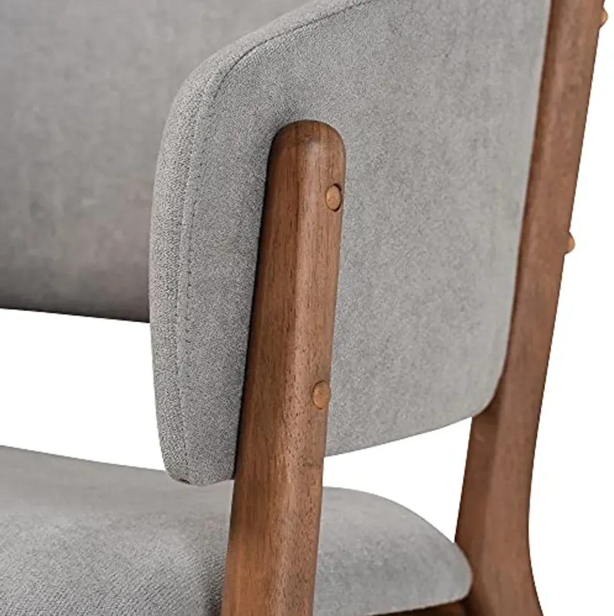 Baxton Studio Baron Chairs, Light Grey/Walnut Brown