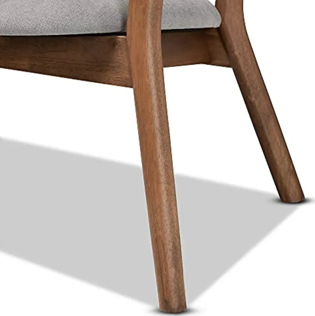 Baxton Studio Baron Chairs, Light Grey/Walnut Brown