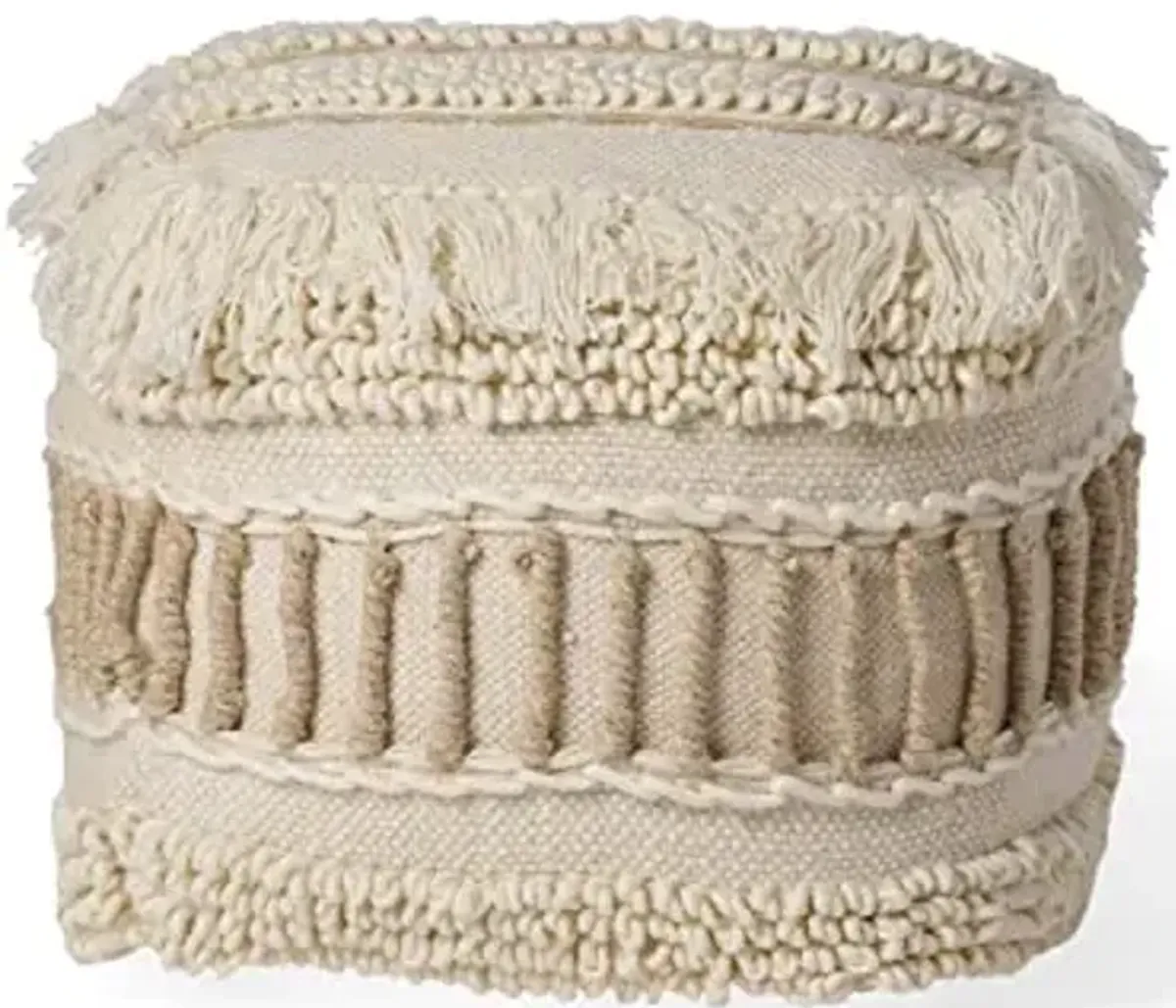 Christopher Knight Home Proto Pouf, Ivory + Beige