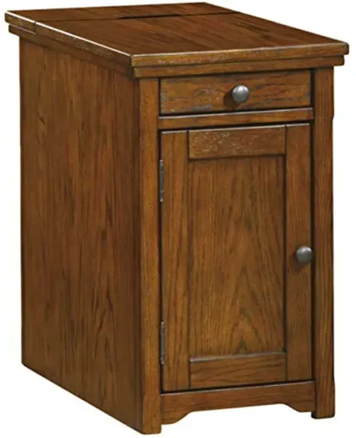 Signature Ashley Traditional End Tables with Storage & Charging (Dark Brown)