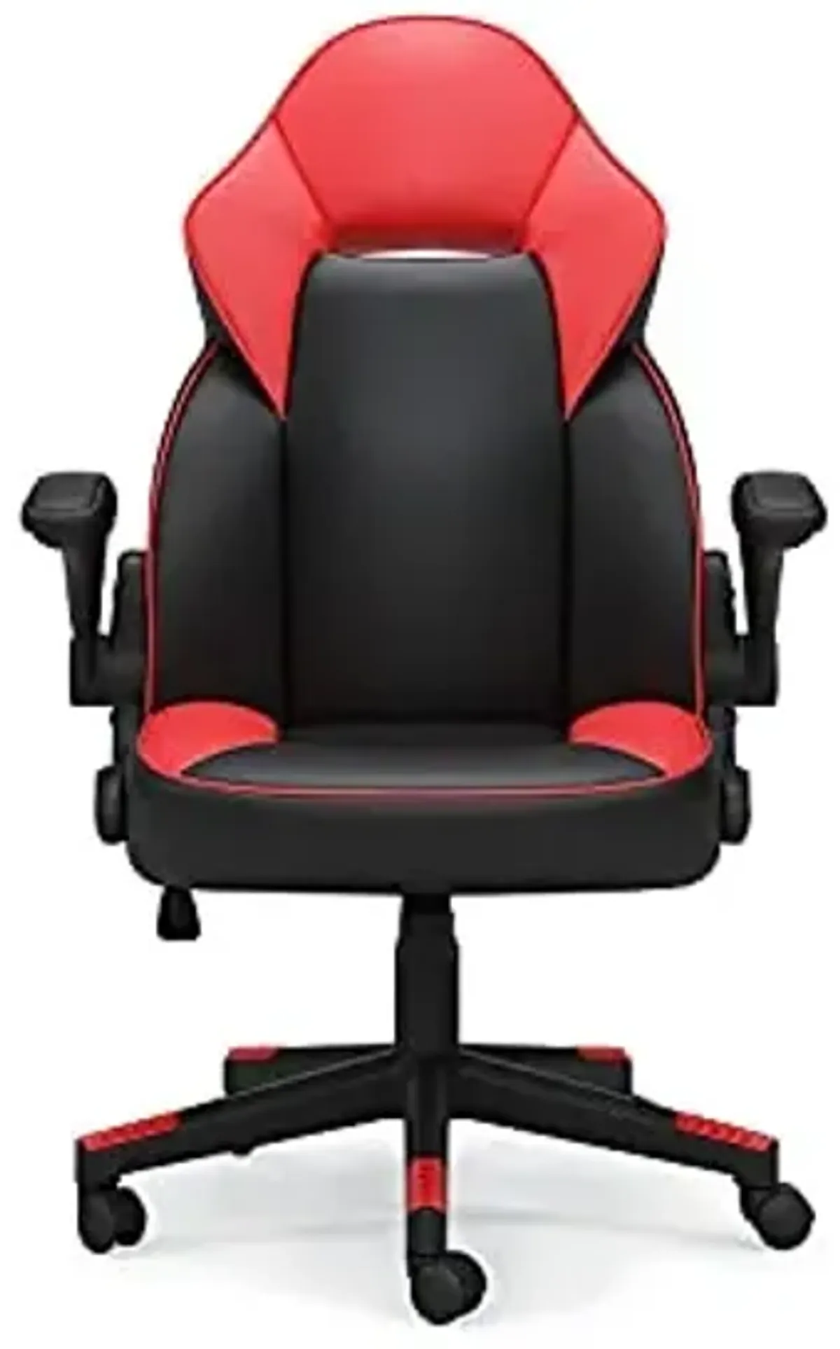 Signature Design by Ashley Lynxtyn Modern Home Office Swivel Gaming Desk Chair, Black & Red