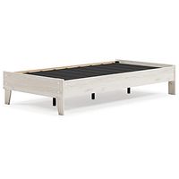 Signature Design by Ashley Socalle Casual Farmhouse Platform Bed Frame, Twin, Natural Beige