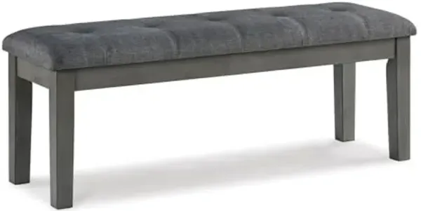 Signature Design by Ashley Hallanden Rustic Tufted Upholstered Dining Room Bench, Gray