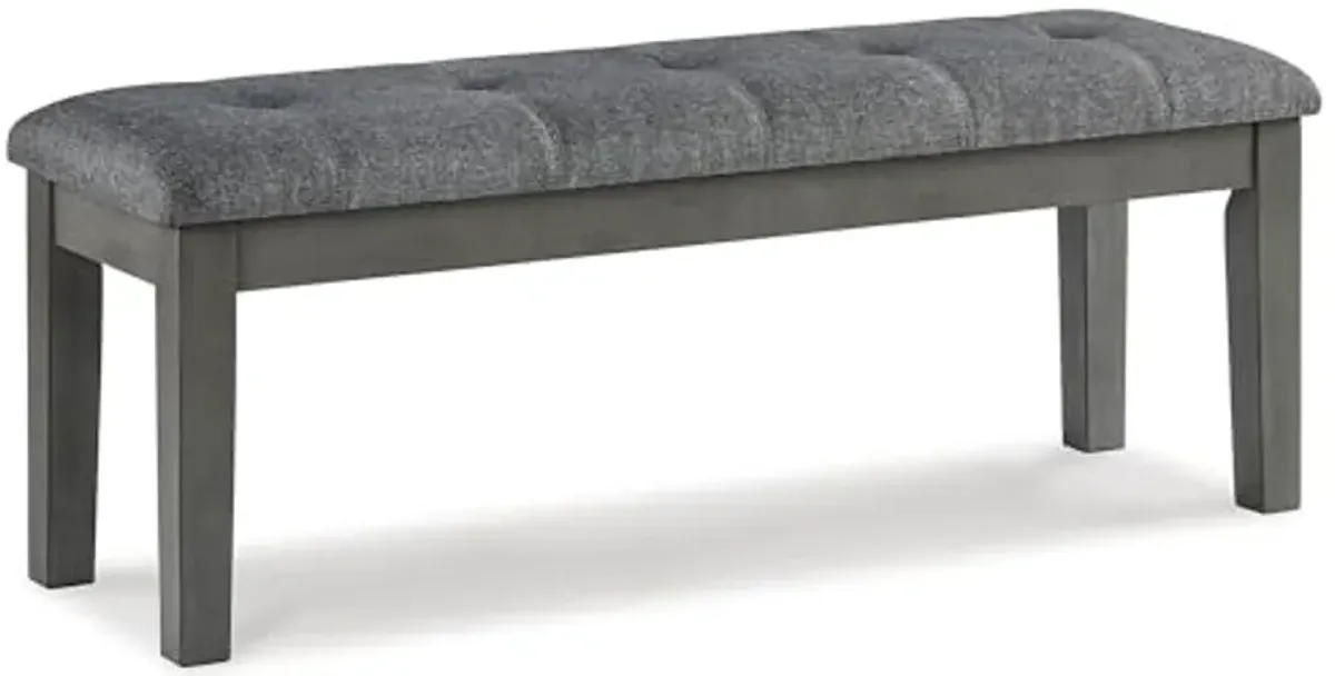 Signature Design by Ashley Hallanden Rustic Tufted Upholstered Dining Room Bench, Gray