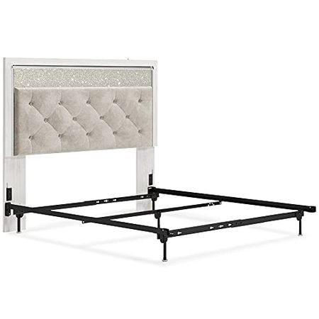 Signature Design by Ashley Altyra Glam Tufted Upholstered Headboard ONLY, Twin, White