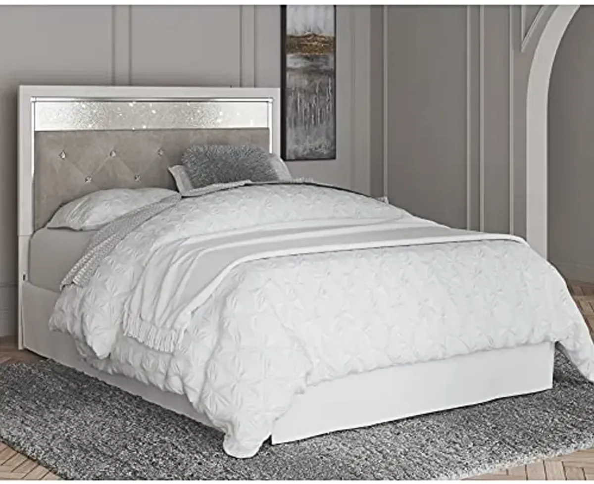 Signature Design by Ashley Altyra Glam Tufted Upholstered Headboard ONLY, Twin, White