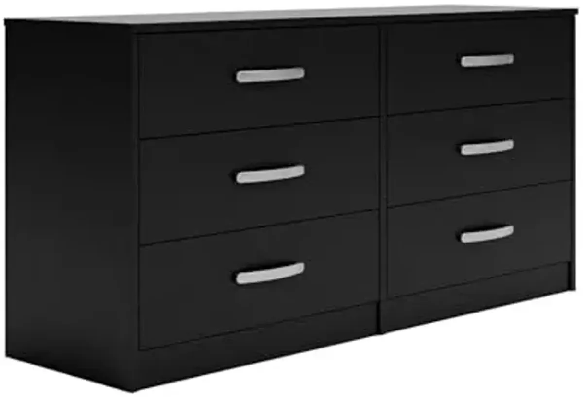 Signature Design by Ashley Finch Contemporary 6 Drawer Dresser, Black