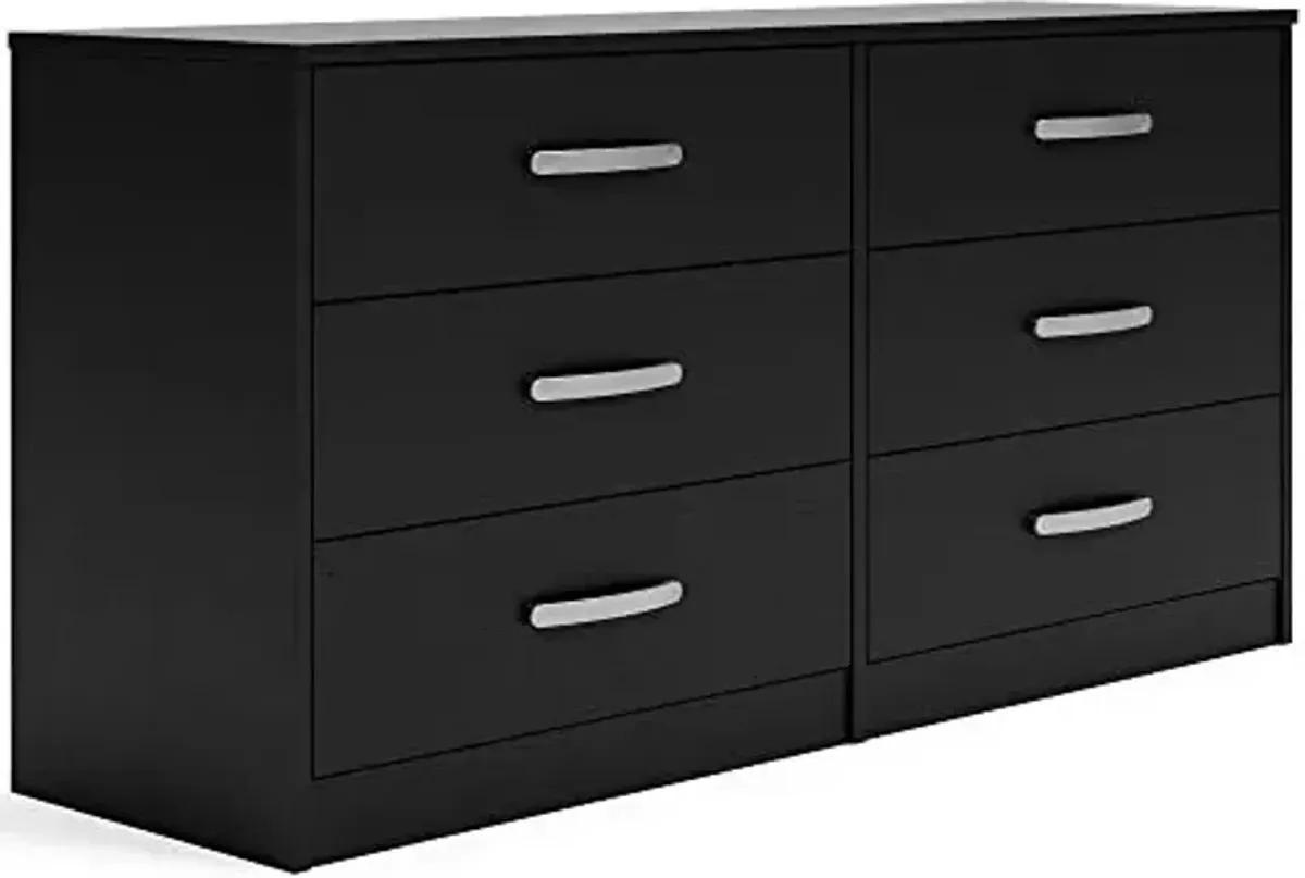 Signature Design by Ashley Finch Contemporary 6 Drawer Dresser, Black