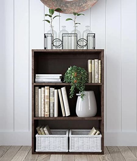 Signature Design by Ashley Camiburg Modern 36" Bookcase with 2 Adjustable Shelves, Warm Brown