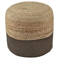Signature Design by Ashley Sweed Valley Braided Round Pouf Ottoman, 19 x 19 Inches, Brown