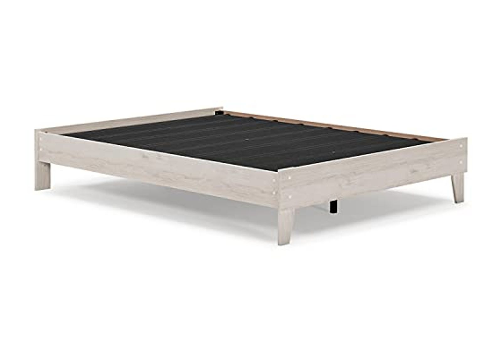 Signature Design by Ashley Socalle Casual Farmhouse Platform Bed Frame, Queen, Natural Beige