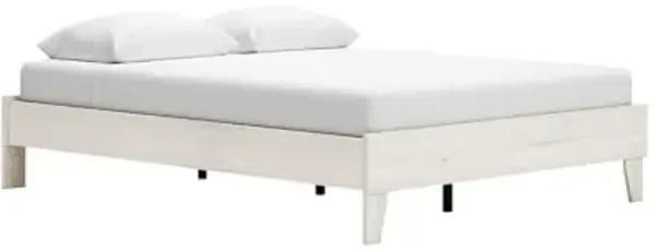 Signature Design by Ashley Socalle Casual Farmhouse Platform Bed Frame, Queen, Natural Beige