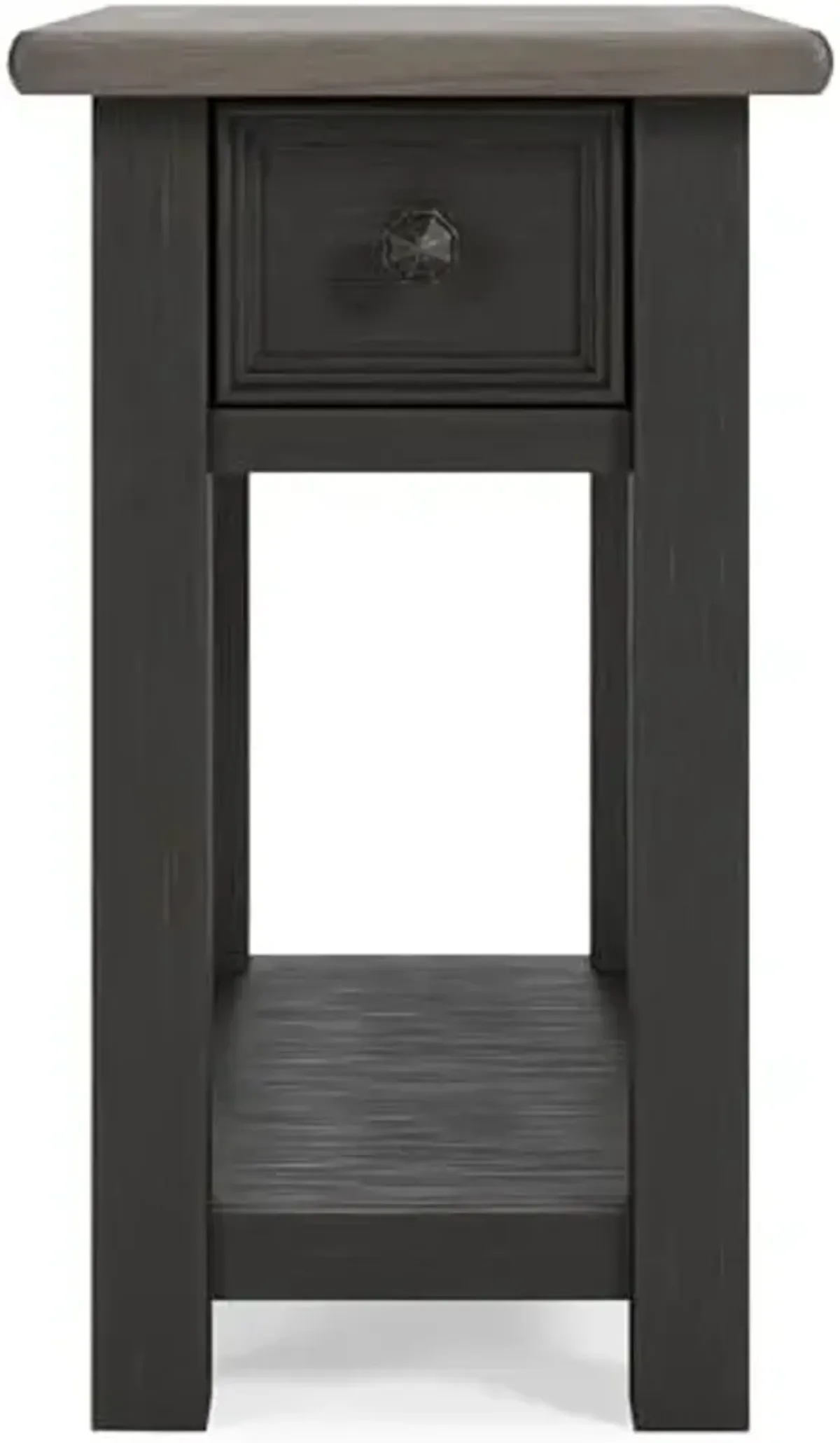 Signature Design by Ashley Tyler Creek Chair Side End Table, Plank-styled Top, Smooth-gliding Drawer, Wood, 14.13" W x 24.13" D x 24.13" H, Light Brown & Whitewash