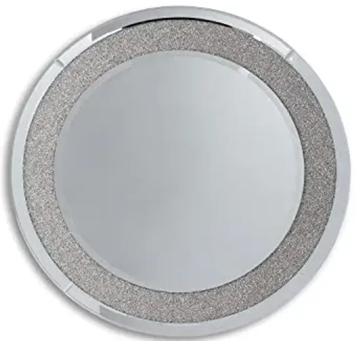 Signature Design by Ashley Kingsleigh Glam Round Beaded Crystal Accent Mirror, Silver