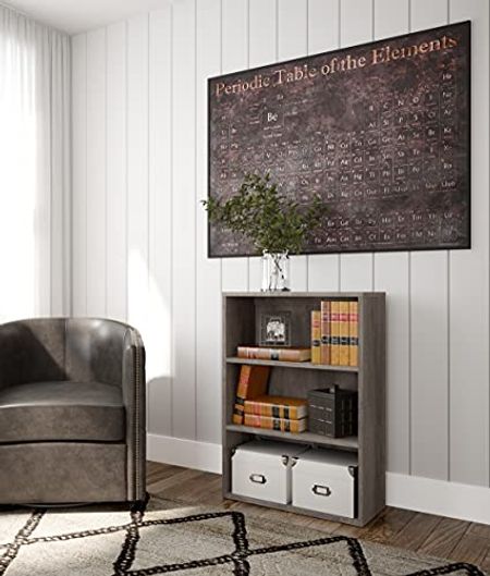 Signature Design by Ashley Arlenbry Modern Farmhouse 36" Bookcase with 2 Adjustable Shelves, Grayish Brown