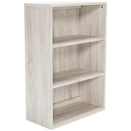 Signature Design by Ashley Dorrinson Modern Farmhouse 36" Bookcase with 2 Adjustable Shelves, Whitewash
