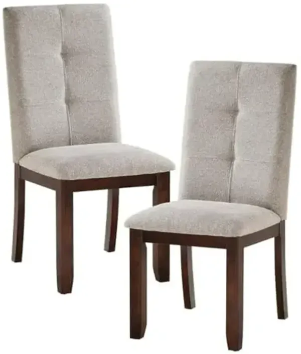 Lexicon Binghampton 19" Fabric Dining Room Side Chair in Cherry (Set of 2)