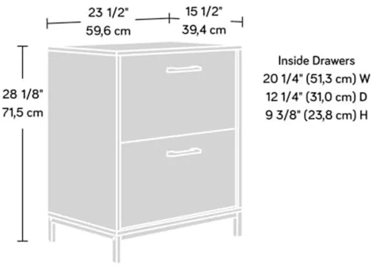 Sauder North Avenue Charter Oak 2-Drawer Lateral File Cabinet, Charter Oak Finish